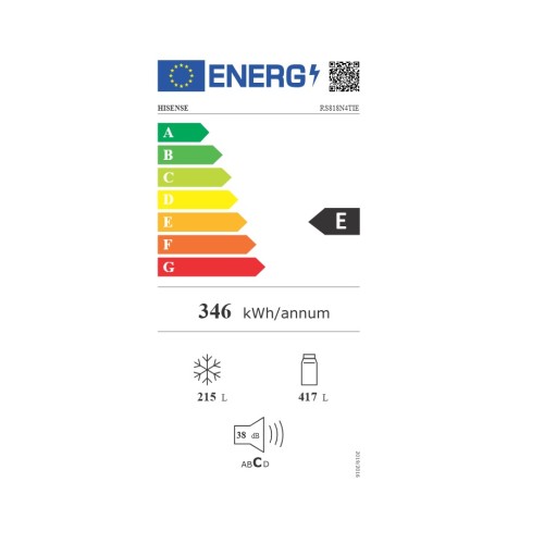 Hisense Ψυγείο Ντουλάπα RS818N4TIE 632lt Υ179xΠ91xΒ73εκ. Inox