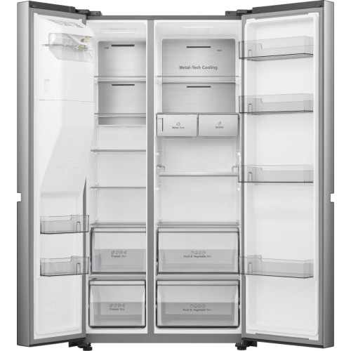 Hisense Ψυγείο Ντουλάπα RS818N4TIE 632lt Υ179xΠ91xΒ73εκ. Inox