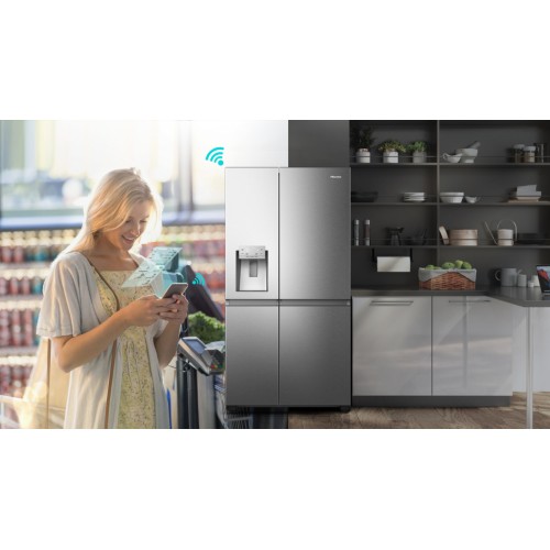 Hisense Ψυγείο Ντουλάπα RS818N4TIE 632lt Υ179xΠ91xΒ73εκ. Inox