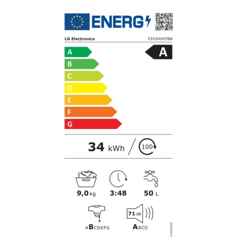 LG Πλυντήριο Ρούχων F2X50S9TBB 9kg 1400Rpm Α