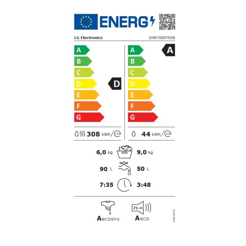 LG Πλυντήριο-Στεγνωτήριο D4R7009TSSB (9kg/6kg 1400rpm)