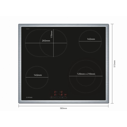 Pitsos Αυτόνομη Κεραμική Εστία CRD645T06 60cm