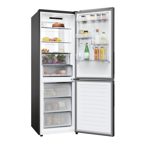 Candy Ψυγειοκαταψύκτης ECN4CQTEB186 355lt Total NoFrost Υ185xΠ59.5xΒ66.7εκ. Μαύρο