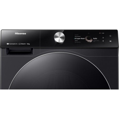 Hisense Πλυντήριο Ρούχων WF7S1247BB (12kg 1400 A)  Μαύρο