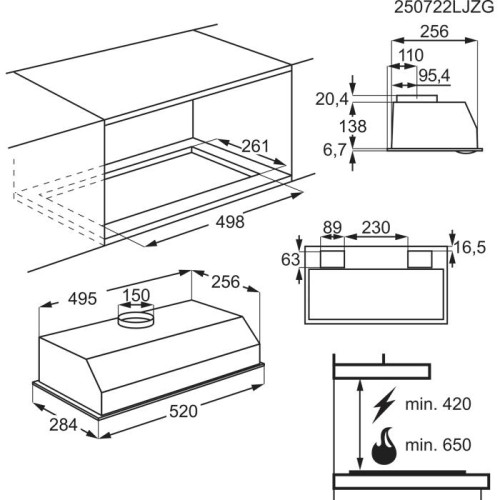 AEG Μηχανισμός Απορρόφησης DGB3523S 52cm Inox