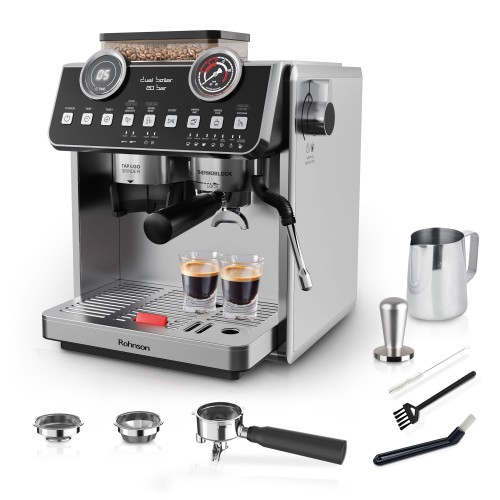Rohnson Μηχανή Espresso R-98200 με Μύλο Άλεσης 20bar 2800W