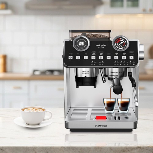 Rohnson Μηχανή Espresso R-98200 με Μύλο Άλεσης 20bar 2800W