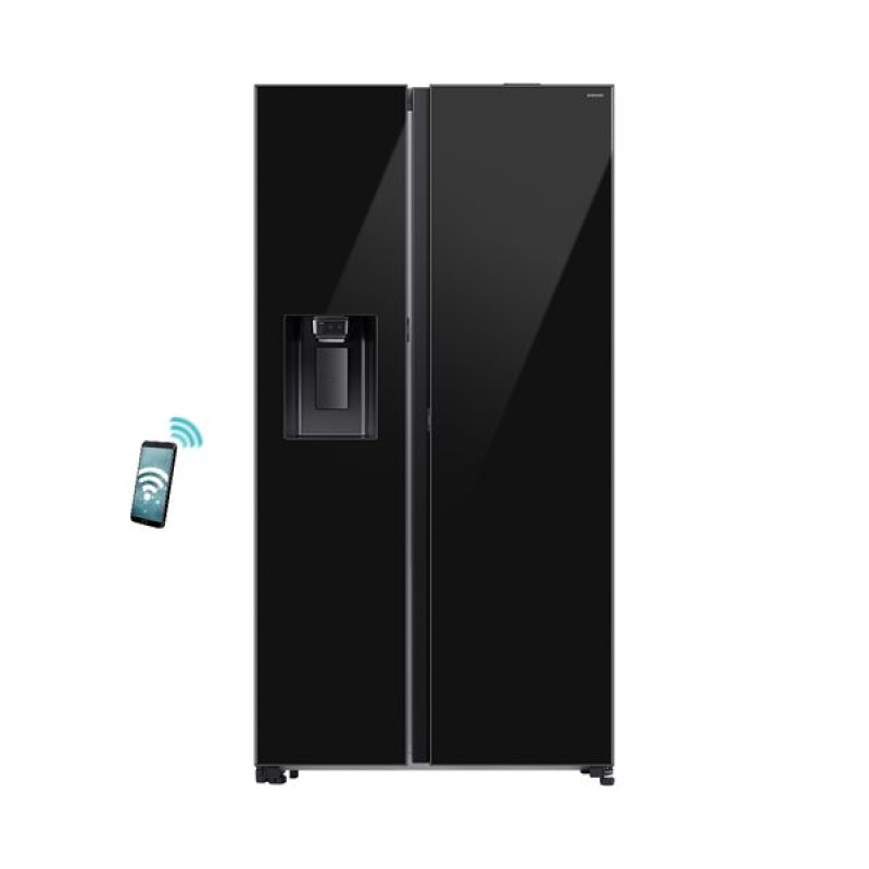 Samsung Ψυγείο Ντουλάπα RS80F64JEBEF Full No Frost 634Lt Υ178.6xΠ91.2xΒ71.6εκ. Μαύρο