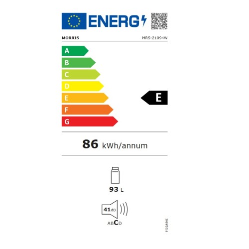 Morris Ψυγείο Μονόπορτο MRS-21094W 93lt Υ85xΠ47xΒ44εκ. Λευκό