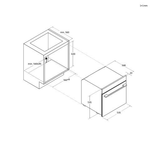 Candy Εντοιχιζόμενος Φούρνος Ανω Πάγκου CA6 NP3T3HTB 78Lt Μαύρος