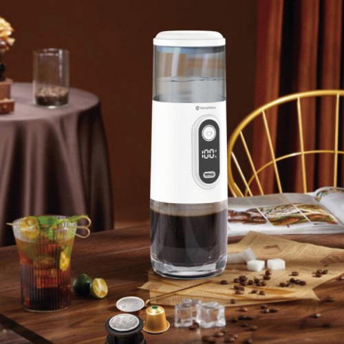 HomeVero Φορητή Μηχανή Espresso HV-PEM5W 8bar Λευκό