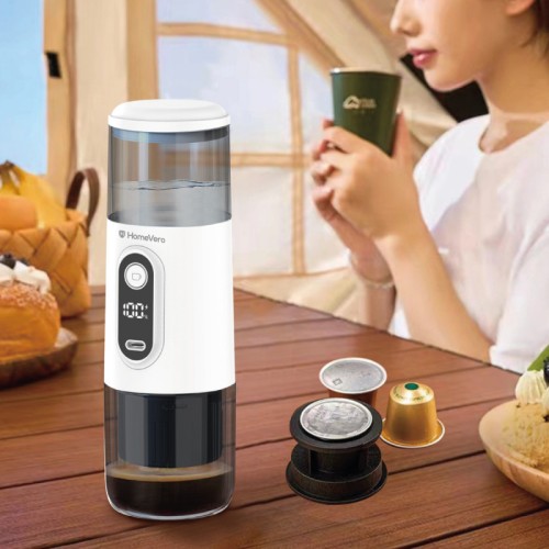 HomeVero Φορητή Μηχανή Espresso HV-PEM5W 8bar Λευκό