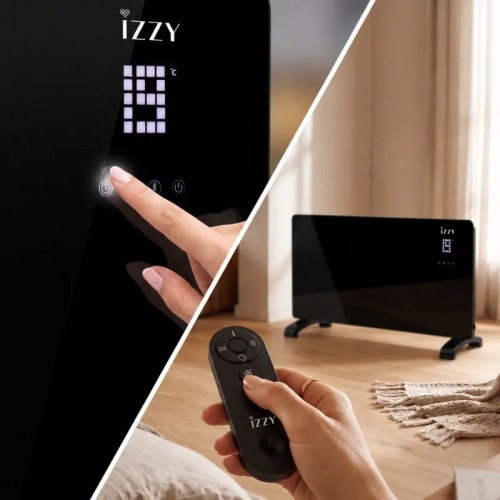 Izzy Θερμοπομπός Γυάλινος IZ-9089 2200W με Τηλεχειριστήριο