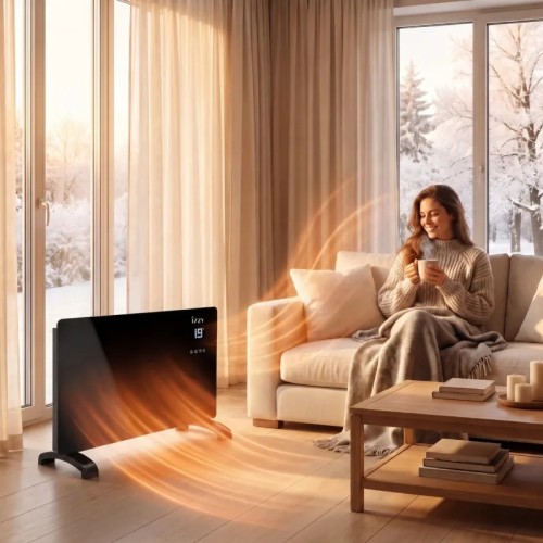Izzy Θερμοπομπός Γυάλινος IZ-9089 2200W με Τηλεχειριστήριο