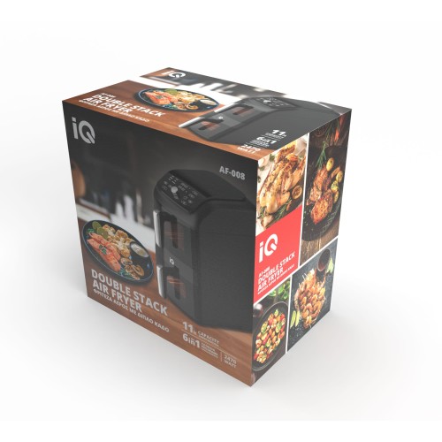 IQ Φριτέζα Αέρος AF-008 με 2 Αποσπώμενους Κάδους 11lt 2470W Μαύρη