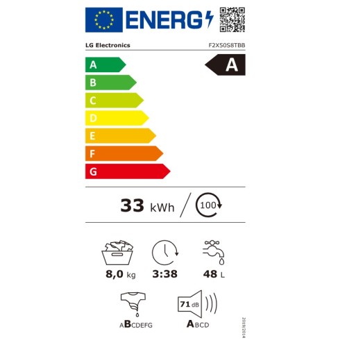 LG Πλυντήριο Ρούχων F2X50S8TBB 8kg 1200Rpm A