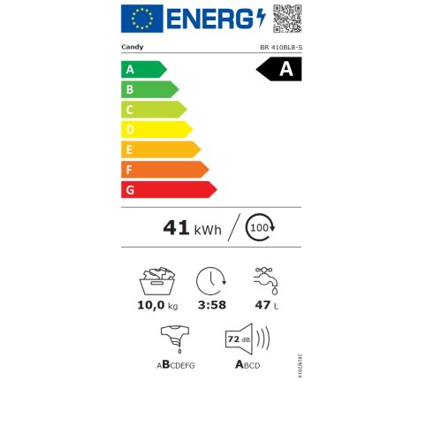 Candy Πλυντήριο Ρούχων BR 410BL8-S 10kg 1400 Στροφών