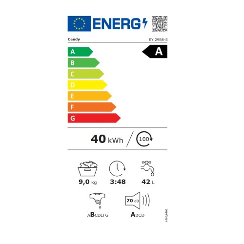 Candy Πλυντήριο Ρούχων EY 29B8-S 9kg 1200 Στροφών