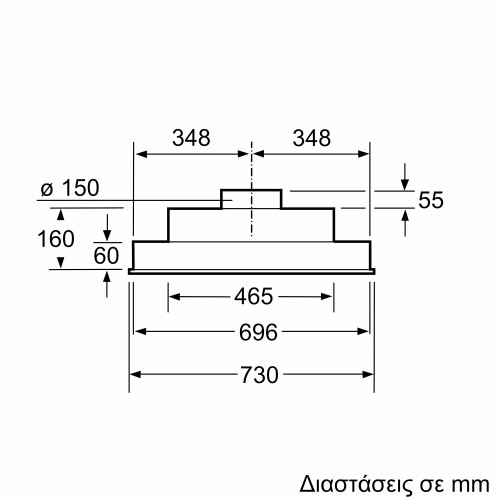 Bosch Μηχανισμός απορρόφησης DHL755BM 75cm Ασημί μεταλλικό