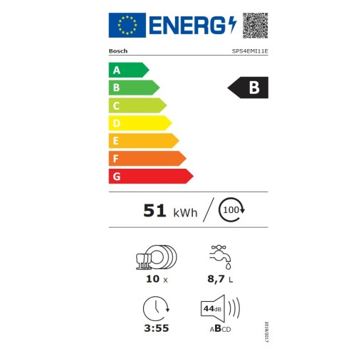 Bosch Πλυντήριο Πιάτων SPS4EMI11E για 10 Σερβίτσια Π45xY84,5εκ Brushed Steel