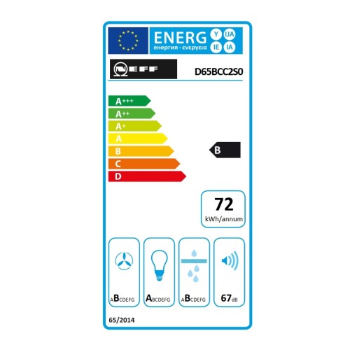 Neff Απορροφητήρας Καμινάδα D65BCC2S0 60cm Matt Black