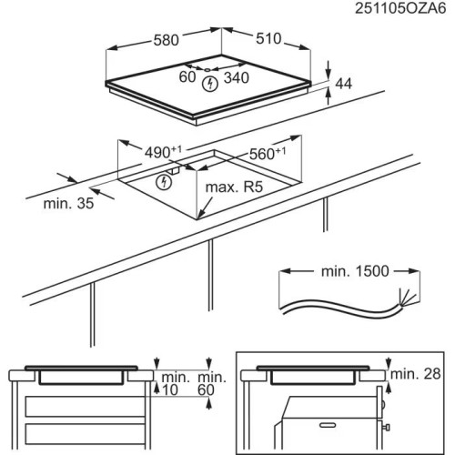 Electrolux Αυτόνομη Επαγωγική Εστία EIS62453IZ 58cm