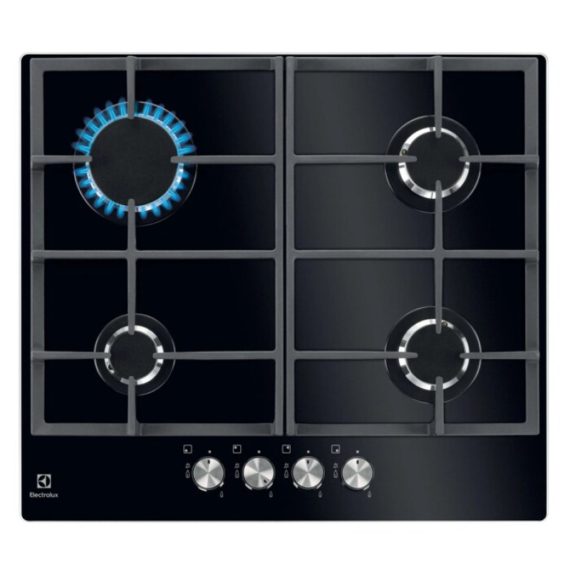 Electrolux Αυτόνομη Εστία Αερίου KGG6426K 59cm Μαύρο γυαλί