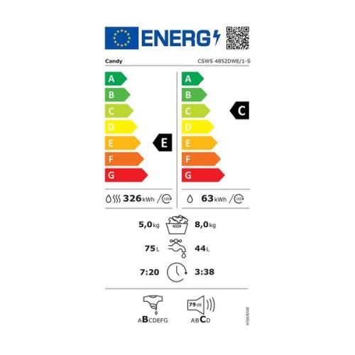 Candy Πλυντήριο-Στεγνωτήριο CSWS 4852DWE/1-S (8kg/5kg 1400rpm)