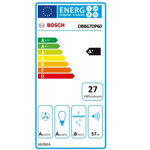 Bosch Μηχανισμός Απορρόφησης DBB67DP60 60cm Matt Black