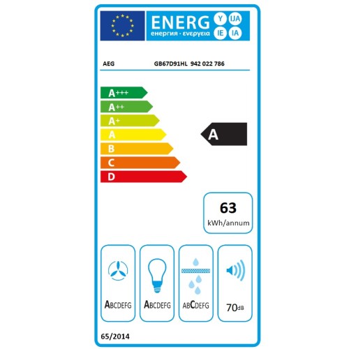 AEG Απορροφητήρας Τζάκι GB67D91HL 90cm
