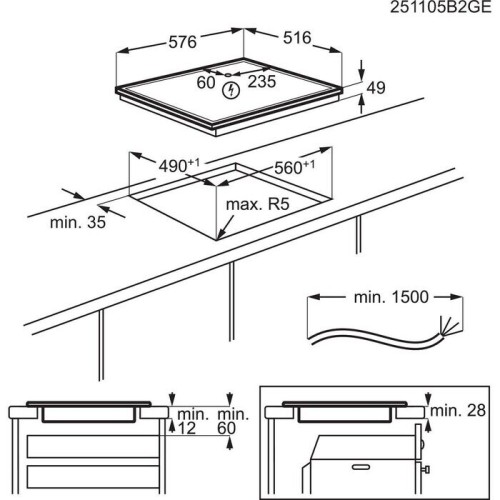 AEG Αυτόνομη Επαγωγική Εστία TO64IM00XB 60cm