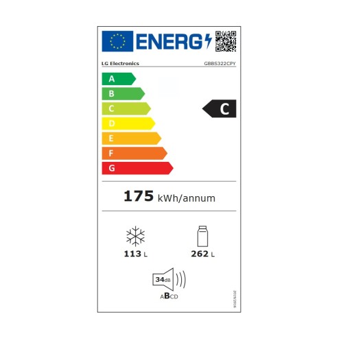 LG Ψυγειοκαταψύκτης GBBS322CPY 375lt Υ203xΠ59.7xΒ67.4cm Inox