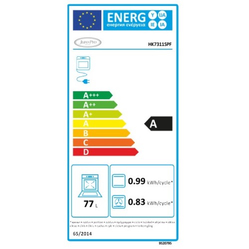 Juro Pro Κεραμική Κουζίνα HK7311SPF (77lt) Inox