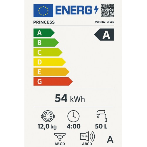 Princess Πλυντήριο Ρούχων WMBA 12PAR (12kg 1400rpm A)