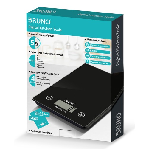 Bruno Ζυγαριά Κουζίνας Ψηφιακή BRN-0208 1gr/5kg