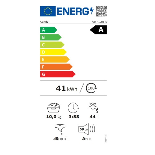 Candy Πλυντήριο Ρούχων GD 410B8-S (10kg 1400rpm Α)