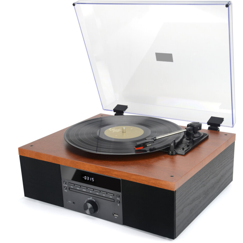 Akai Πικάπ ATT-14BT (110584-0006) με πικάπ, Bluetooth, CD player, USB και Ενσωματωμένα Ηχεία 10W