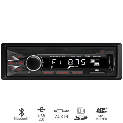 Osio Car Audio ACO-4515UBT με Bluetooth, κάρτα SD και Aux-In