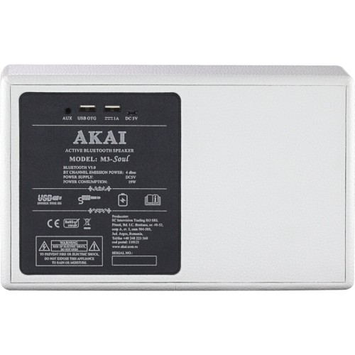 Akai Φορητό Ηχείο Bluetooth M3-Soul White (110582-0120)