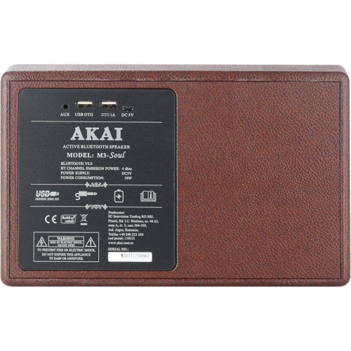 Akai Φορητό Ηχείο Bluetooth M3-Soul Coffee (110582-0109)