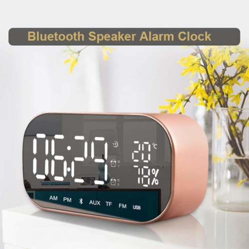 Akai Akai ABTS-S2 GD Ξυπνητήρι και ηχείο Bluetooth με Aux-In, micro SD, ραδιόφωνο, USB για φόρτιση / μουσική – 6W - 1105221-0007