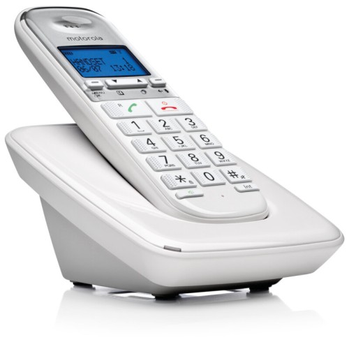 Motorola Ασύρματο Τηλέφωνο S3001 WHITE (Ελληνικό Μενού) Συμβατό με Ακουστικά Βαρηκοΐας (14587-9273)