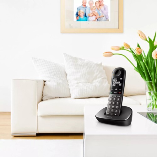 Philips Philips XL4901DS/GRS (Ελληνικό Μενού) Ασύρματο τηλέφωνο συμβατό με ακουστικά βαρηκοΐας, με ανοιχτή ακρόαση, φωτ. οθόνη και φραγή κλήσεων