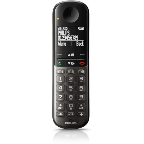 Philips Philips XL4901DS/GRS (Ελληνικό Μενού) Ασύρματο τηλέφωνο συμβατό με ακουστικά βαρηκοΐας, με ανοιχτή ακρόαση, φωτ. οθόνη και φραγή κλήσεων