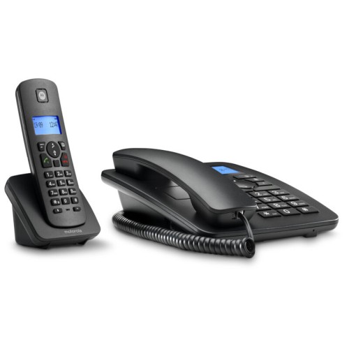 Motorola Ενσυρμάτο/Ασύρματο Τηλέφωνο C4201 (14587-9227) Combo Μαύρο 