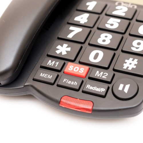 Osio Τηλέφωνο Ενσύρματο OSWB-4760B (110087-0016) Μαύρο με Mεγάλα πλήκτρα, Aνοιχτή Aκρόαση και SOS 