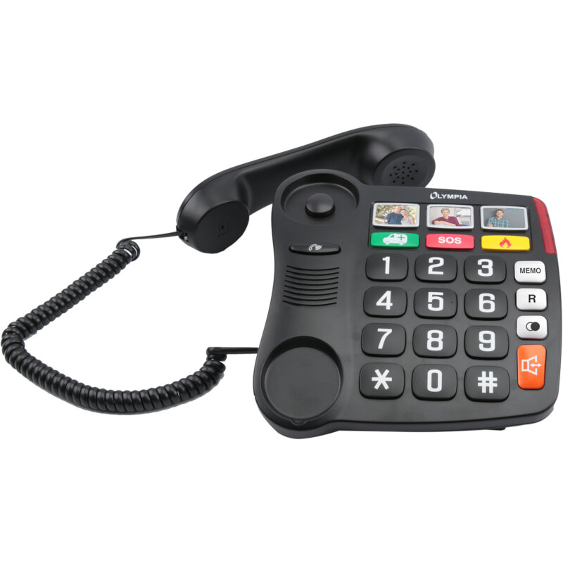 Olympia Τηλέφωνο Ενσύρματο για Ηλικιωμένους 4500 (110687-0024) Μαύρο