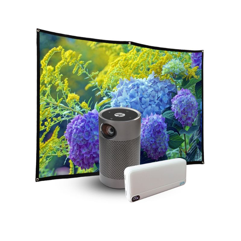 HP Προβολέας MP250 3-IN-1 (1130802-0002) με Power Bank, Οθόνη Προβολής 84'' και Ενσωματωμένα Ηχεία