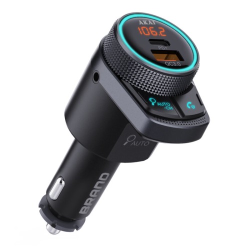 Akai Akai FMT-80BT FM transmitter και φορτιστής με Bluetooth, USB Type-A, Type-C, LED και Hands Free με noise cancellation-38W