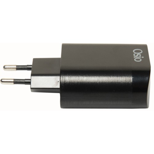 Osio Φορτιστής Ρεύματος OTU-5904B με USB Type-C και USB Type-A 18W (194305-0003) Μαύρος